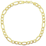 Revere 9ct gold Italian diamond cut figaro bracelet, UK version
