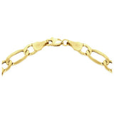 Revere 9ct gold Italian diamond cut figaro bracelet, UK version