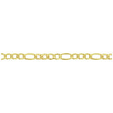 Revere 9ct gold Italian diamond cut figaro bracelet, UK version