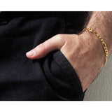 Revere 9ct gold Italian diamond cut figaro bracelet, UK version