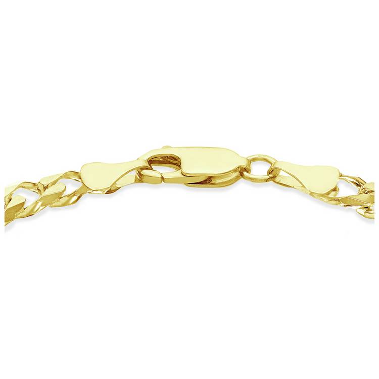 Revere 9ct gold Figaro link bracelet with polished finish (British brand)