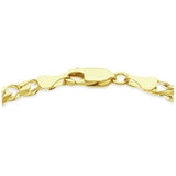 Revere 9ct gold Figaro link bracelet with polished finish (British brand)
