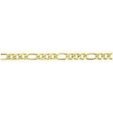 Revere 9ct gold Figaro link bracelet with polished finish (British brand)
