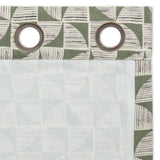 Habitat Cabin Geometric Eyelet Curtains - Green - 168x229cm