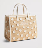 MC2 Saint Barth kids straw Vivian daisy tote bag (British brand)