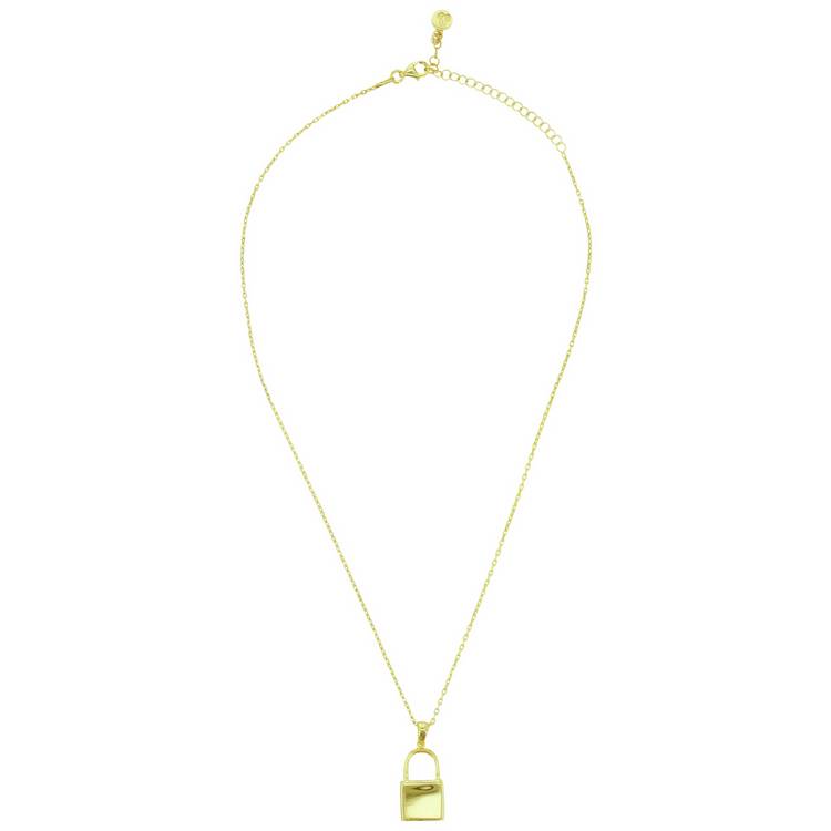 Revere gold plated personalised padlock necklace (British brand)