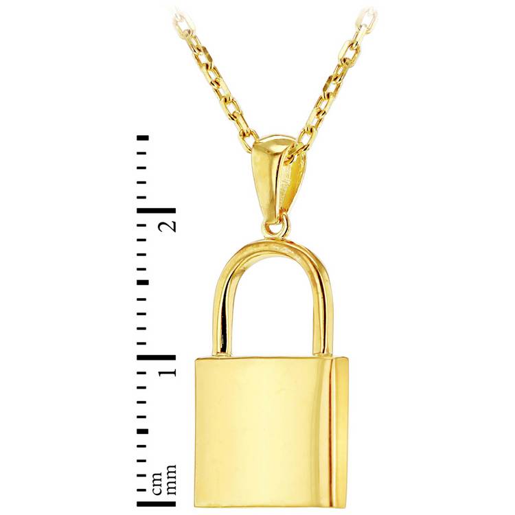 Revere gold plated personalised padlock necklace (British brand)