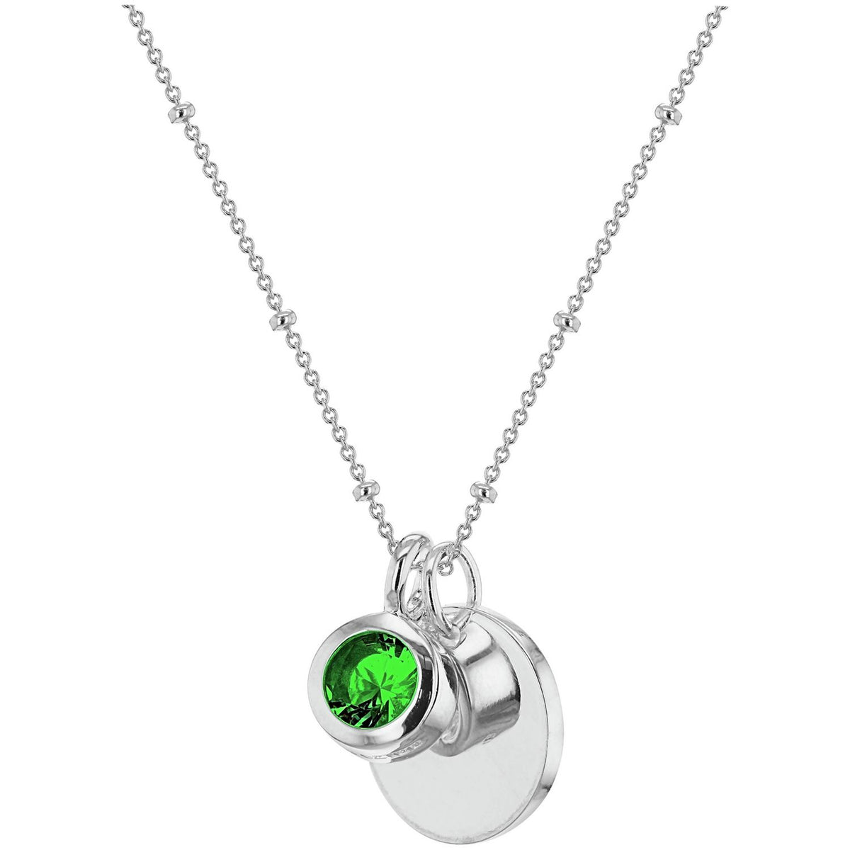 Revere personalised cubic zirconia pendant May birthstone, UK version