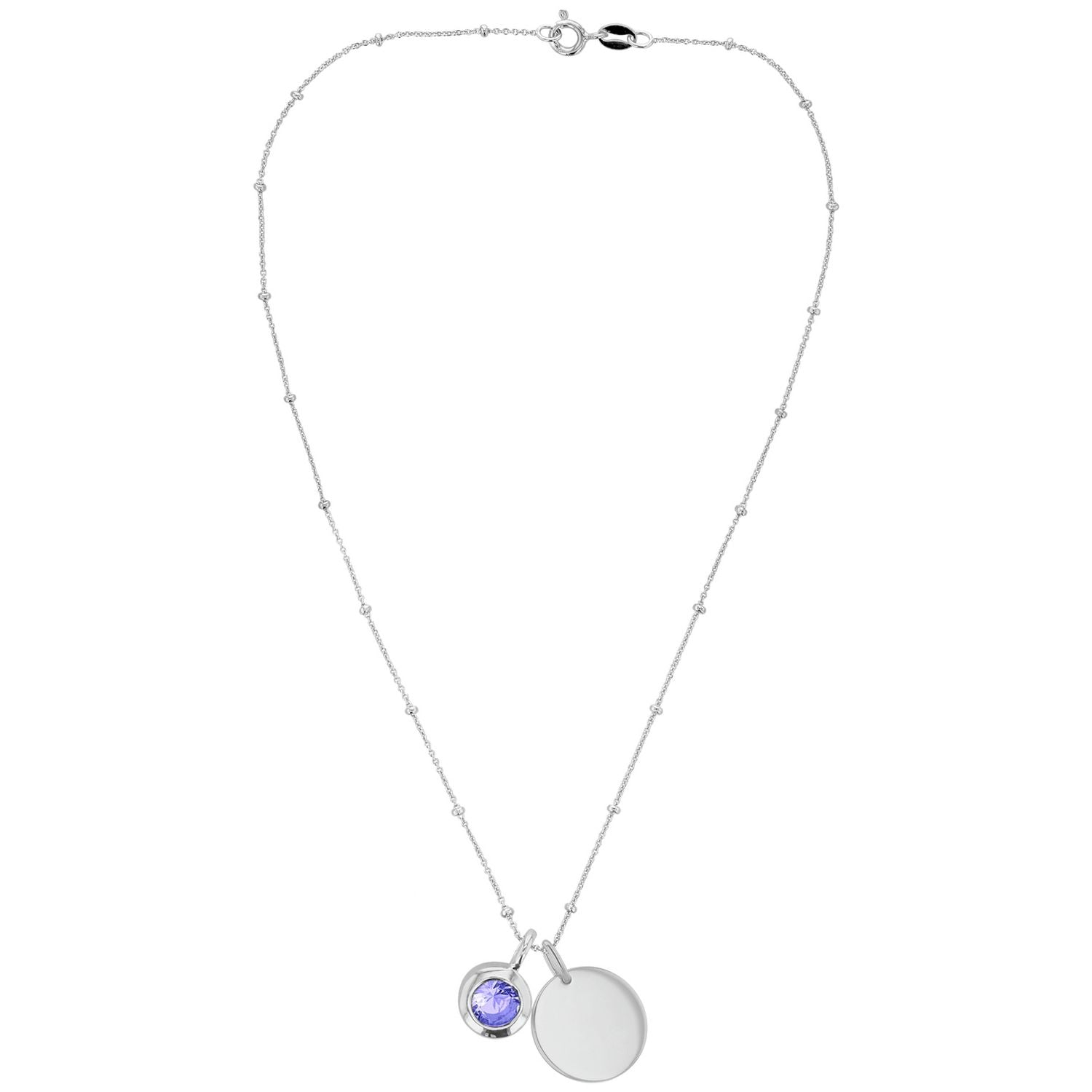Revere sterling silver June birthstone pendant 46cm, imported from the UK