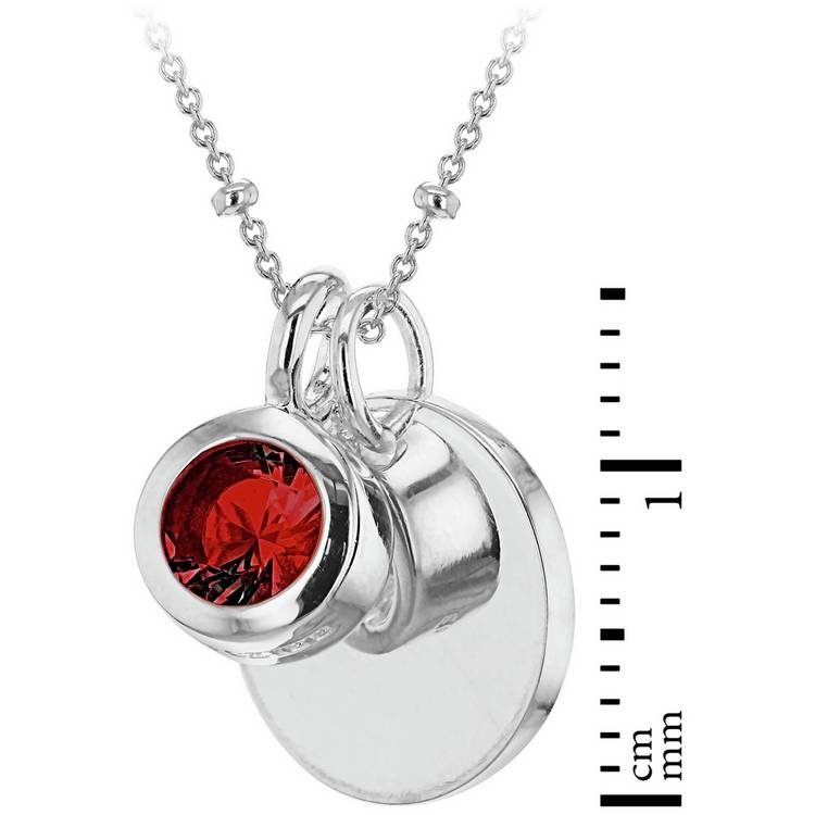 Revere personalised pendant July birthstone cubic zirconia - British product