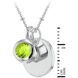 Revere sterling silver pendant with August birthstone and engravable disc (British brand)