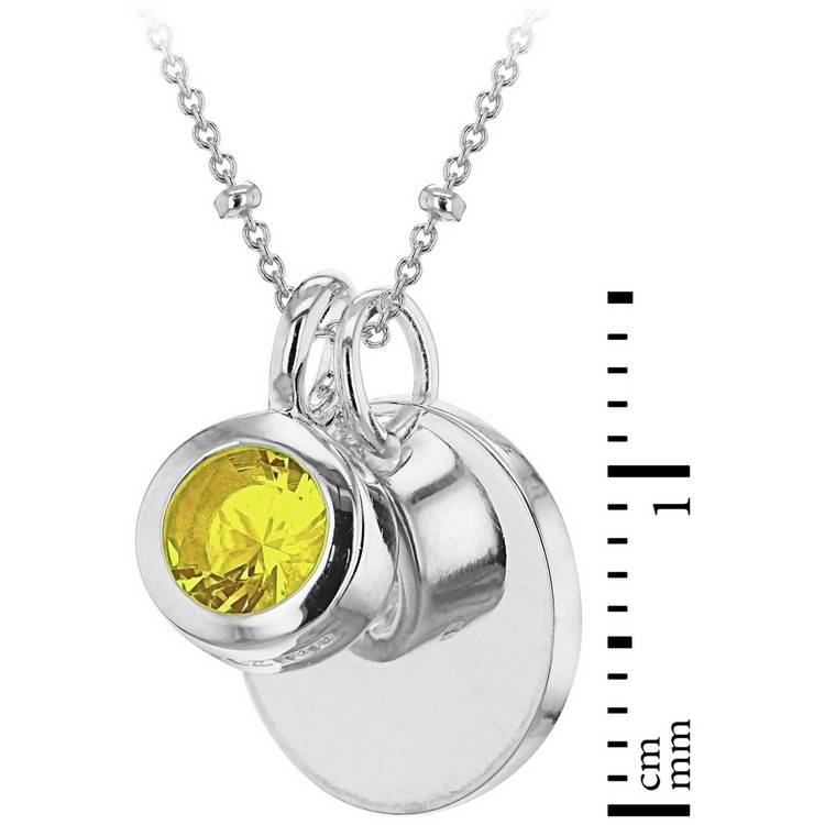 Revere personalisable pendant set with November birthstone 46cm, UK version