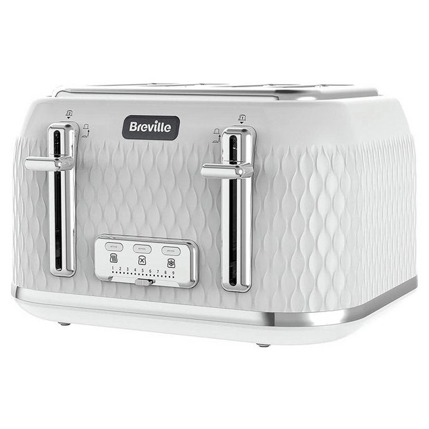 Breville VTT911 Curve 4 slice toaster White and Chrome (British brand)