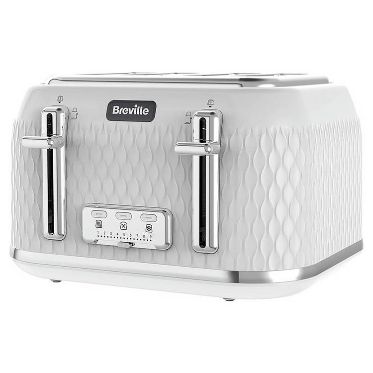 Breville VTT911 Curve 4 slice toaster White and Chrome (British brand)