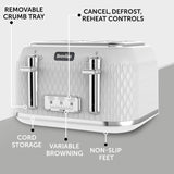 Breville VTT911 Curve 4 slice toaster White and Chrome (British brand)