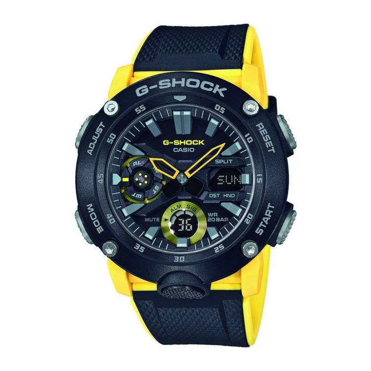Casio G-SHOCK Men's Black and Yellow Resin Strap Watch