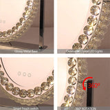 Livingandhome Crystal LED Vanity Mirror 46cm x 51cm, imported from the UK
