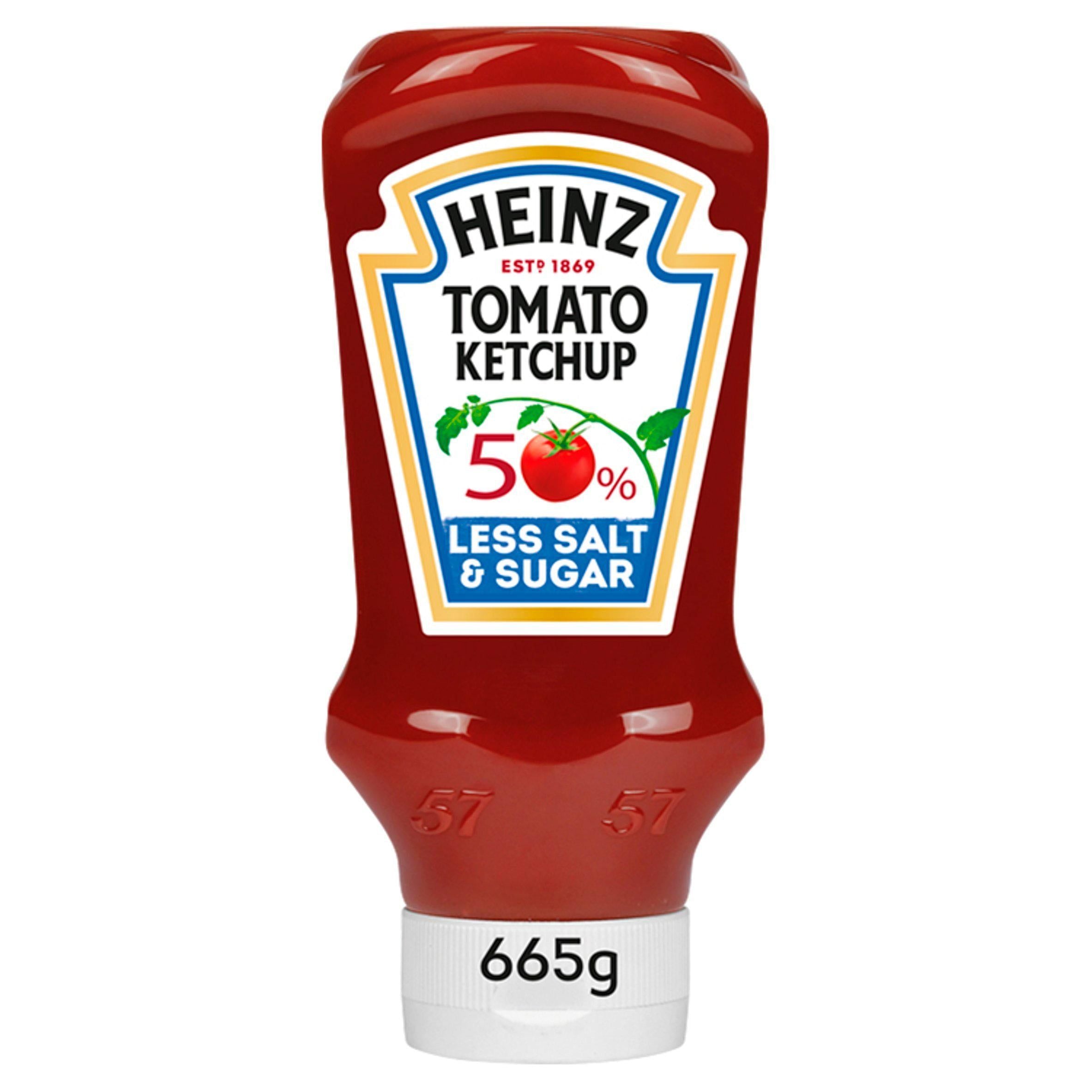 Heinz 50% Less Sugar & Salt Tomato Ketchup 665g Tomato ketchup Sainsburys   