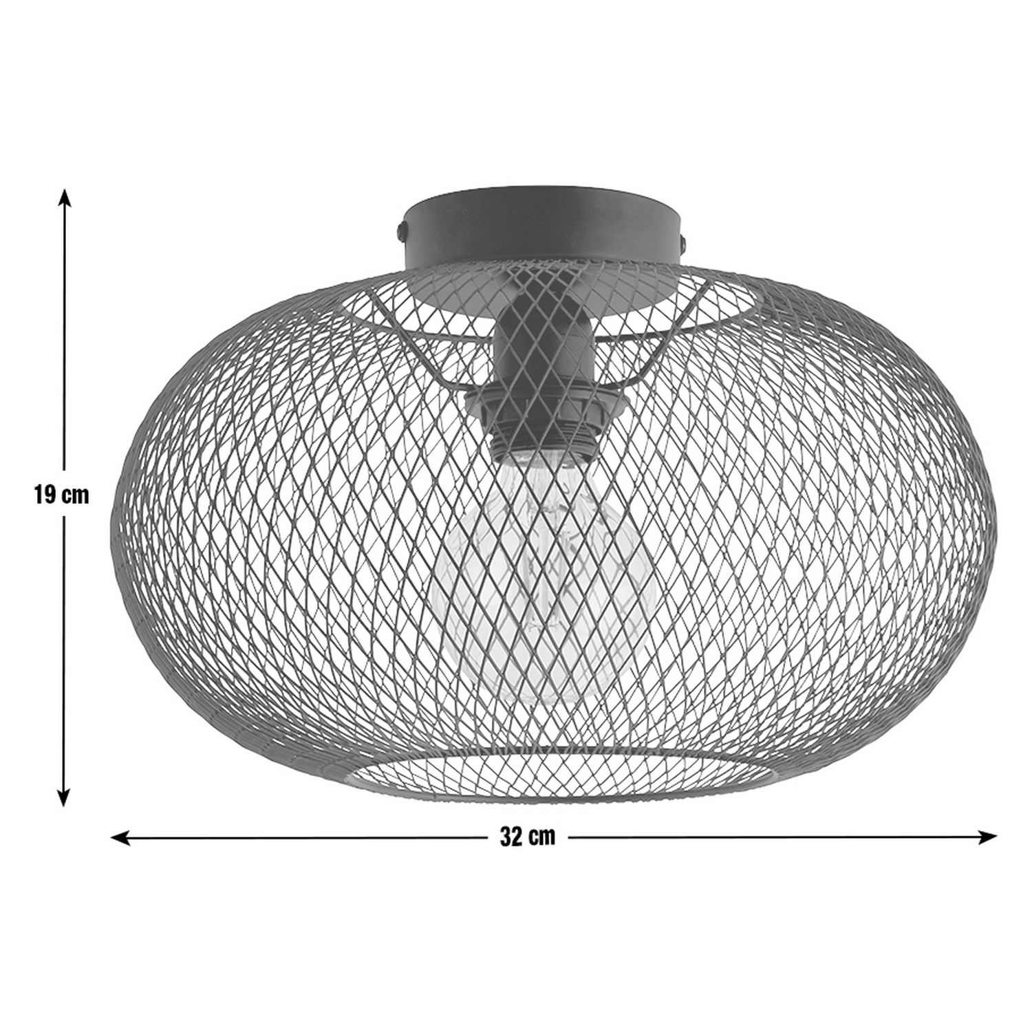 Habitat Tumba mesh flush ceiling light black 32cm (British brand)