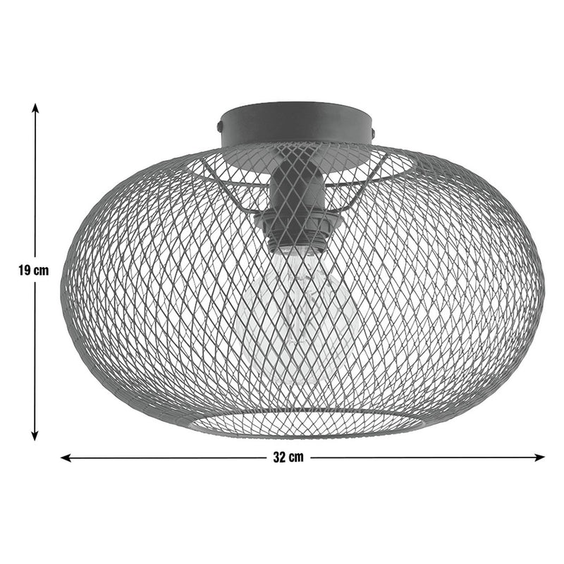 Habitat Tumba mesh flush ceiling light black 32cm (British brand)