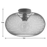 Habitat Tumba mesh flush ceiling light black 32cm (British brand)