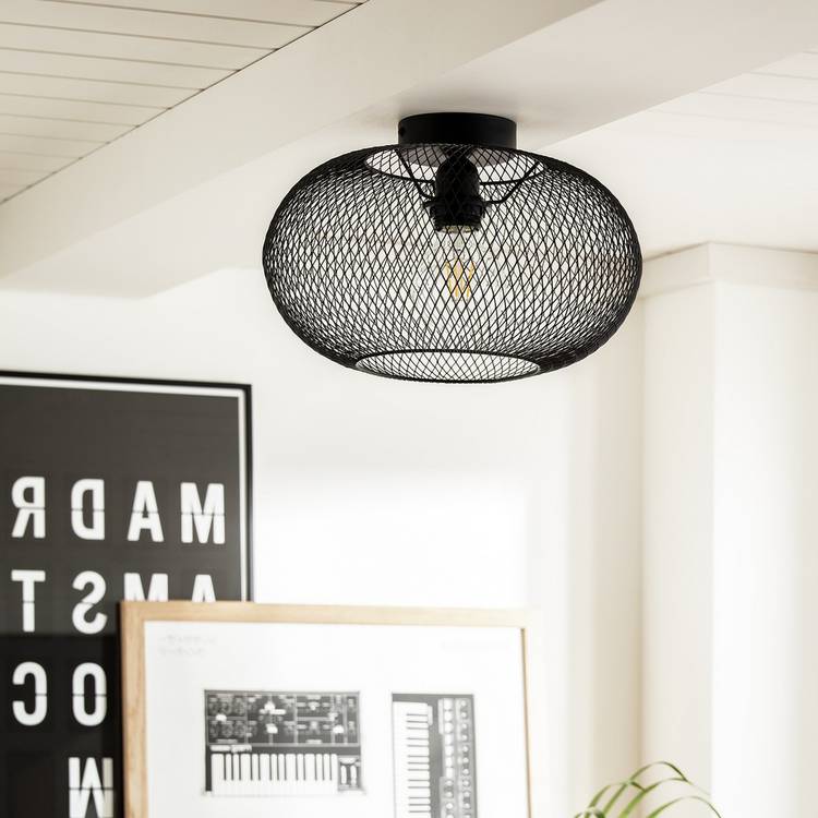 Habitat Tumba mesh flush ceiling light black 32cm (British brand)
