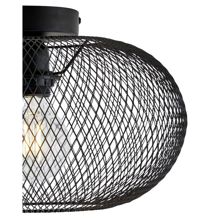 Habitat Tumba mesh flush ceiling light black 32cm (British brand)