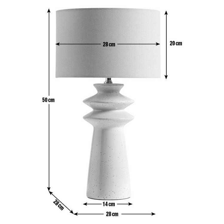 Habitat ceramic table lamp white and cream 50cm, UK version