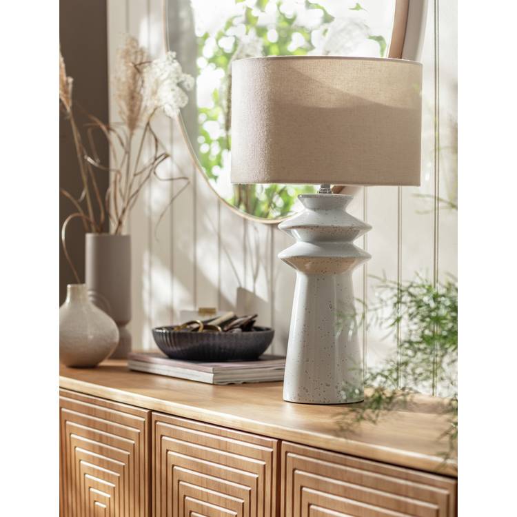 Habitat ceramic table lamp white and cream 50cm, UK version
