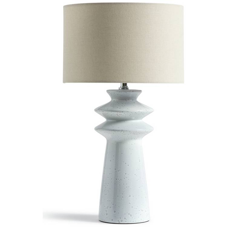 Habitat ceramic table lamp white and cream 50cm, UK version