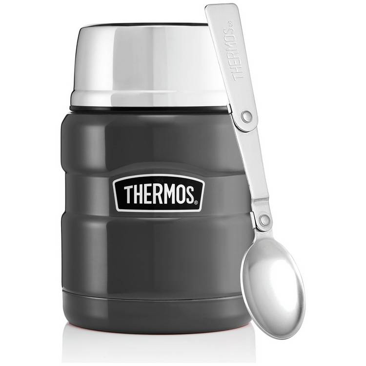 Thermos food flask gun metal 470ml (British brand)