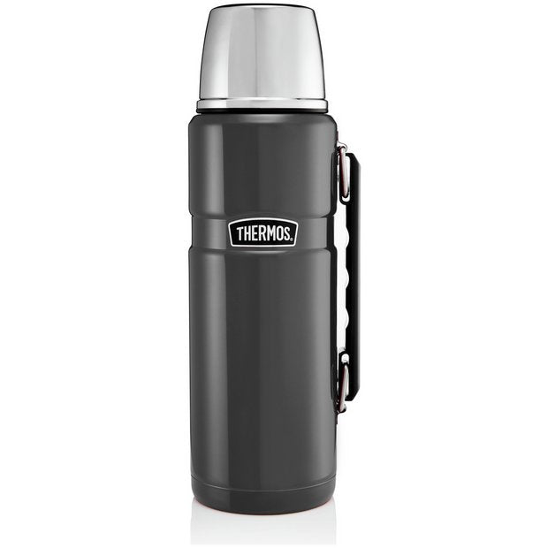 Thermos stainless steel king flask 1.2L gunmetal grey - British product