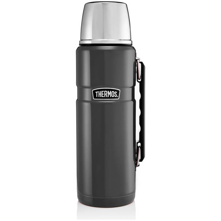 Thermos stainless steel king flask 1.2L gunmetal grey - British product