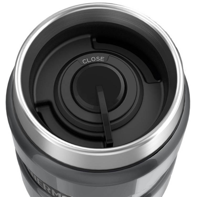 Thermos travel tumbler 470ml gunmetal grey, vacuum insulated - British product