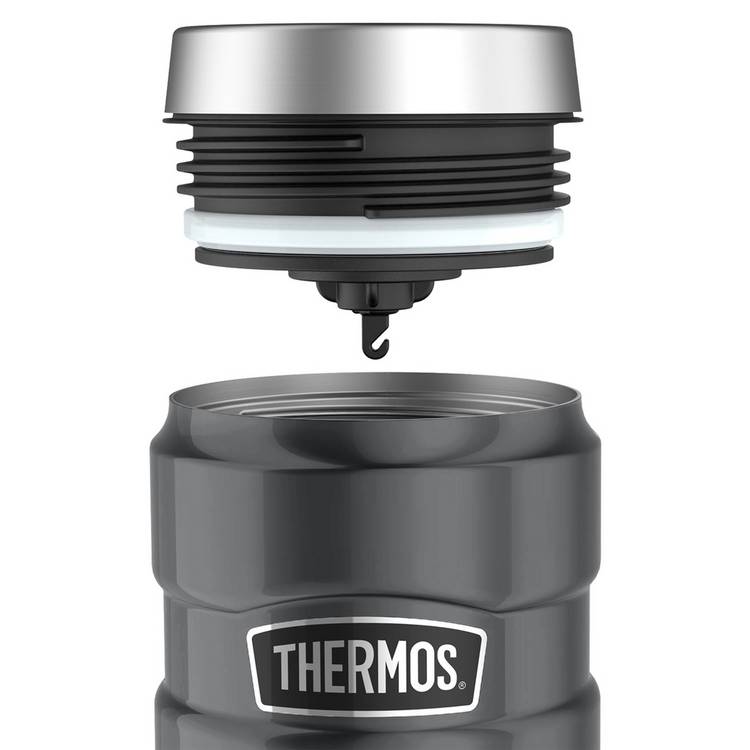 Thermos travel tumbler 470ml gunmetal grey, vacuum insulated - British product
