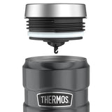 Thermos travel tumbler 470ml gunmetal grey, vacuum insulated - British product