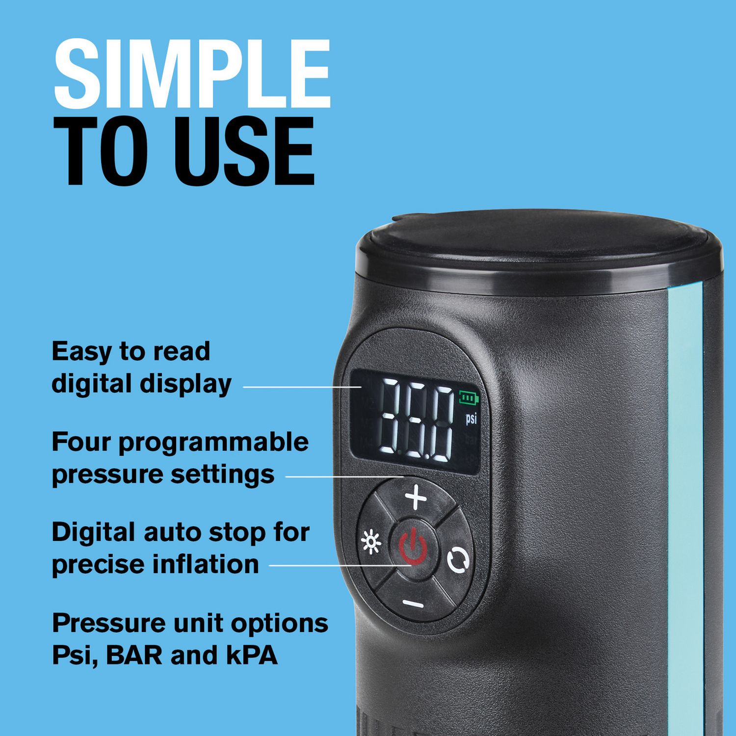 Ring RTC2000 cordless handheld tyre inflator digital display, UK version