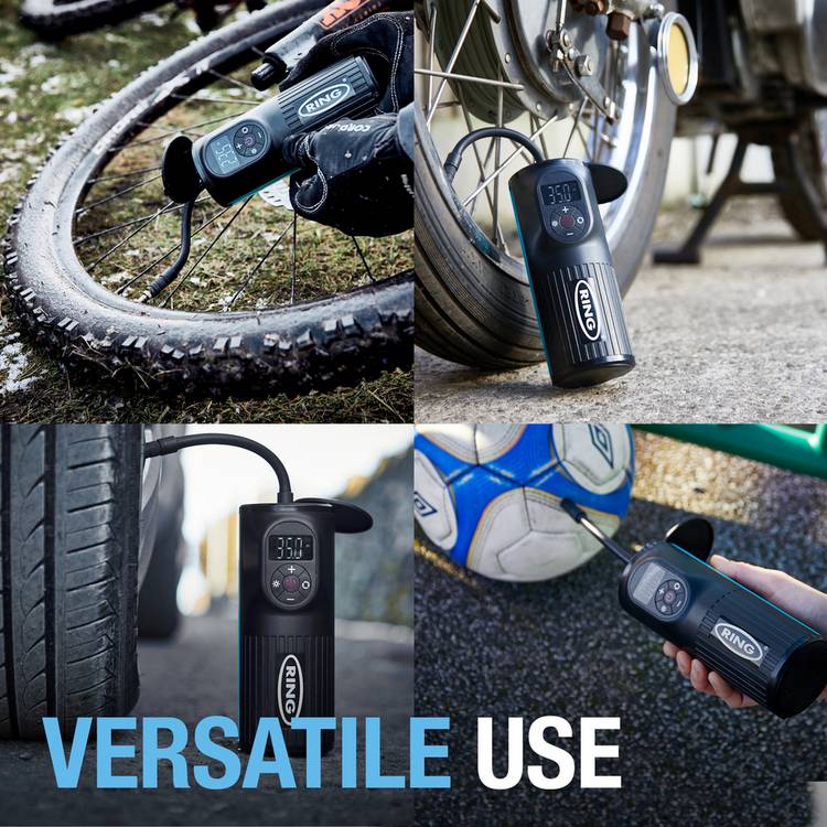 Ring RTC2000 cordless handheld tyre inflator digital display, UK version