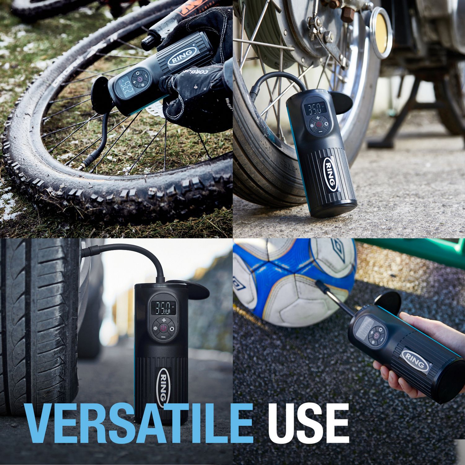 Ring RTC2000 cordless handheld tyre inflator digital display, UK version