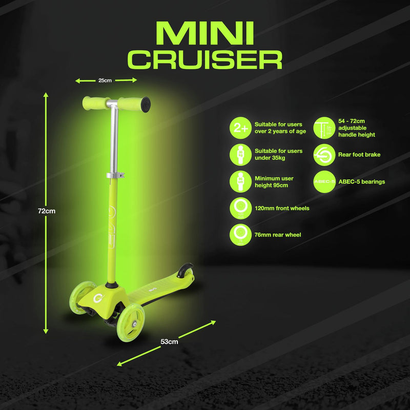 EVO Mini Cruiser 3 wheel scooter lime - British product