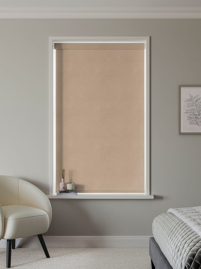 Next Hollis roller blind in Natural Sand, imported from the UK