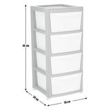 Argos Home 4 drawer plastic storage drawers grey white, UK version