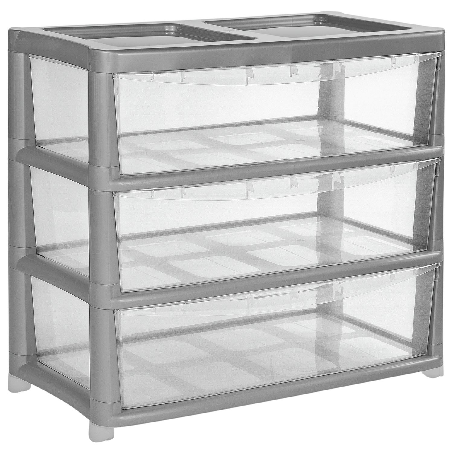 Argos Home plastic storage drawers silver - British product