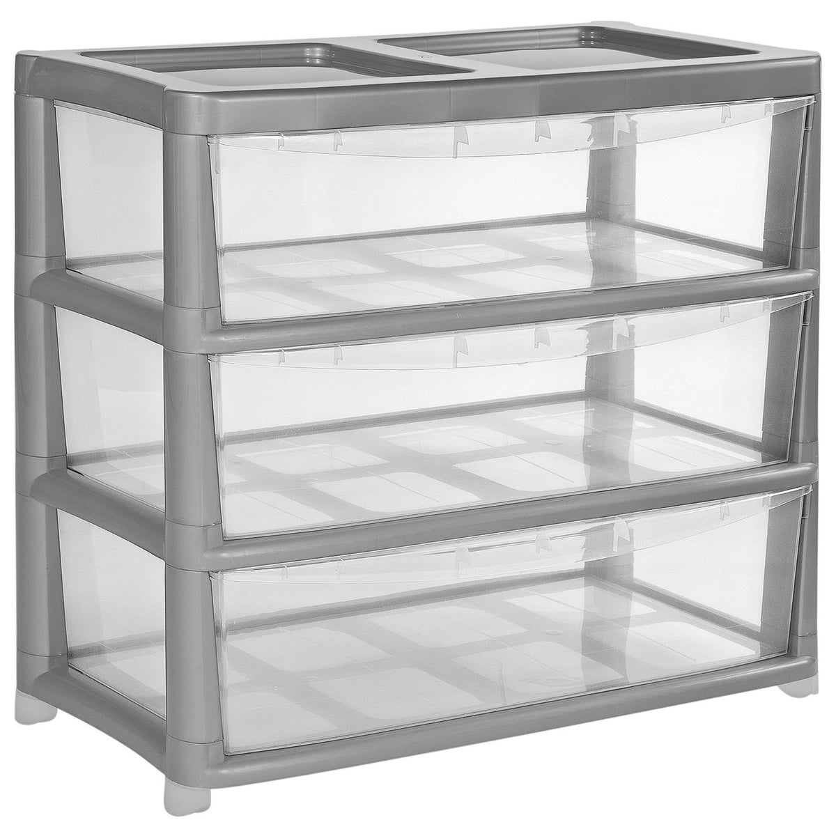 Argos Home plastic storage drawers silver - British product