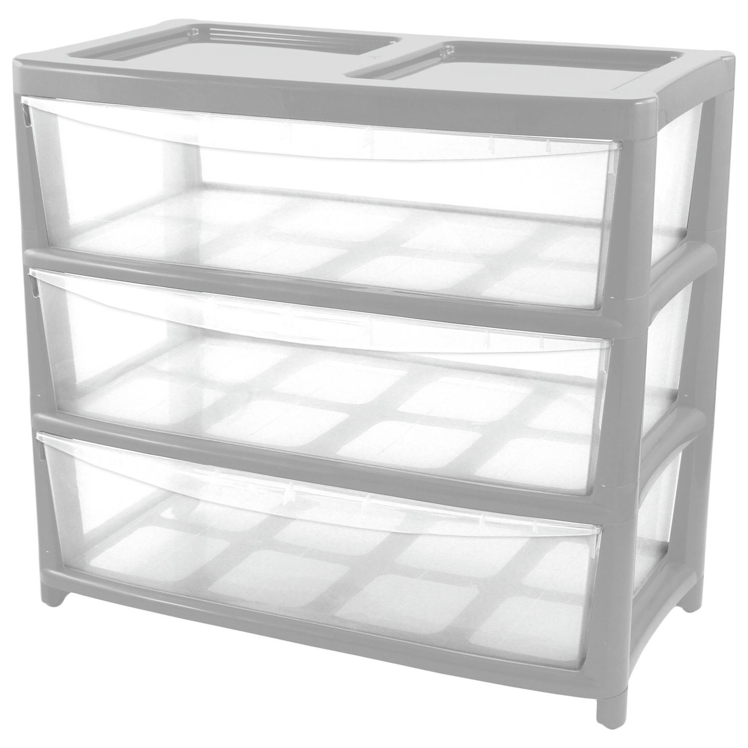 Argos Home plastic storage drawers silver - British product