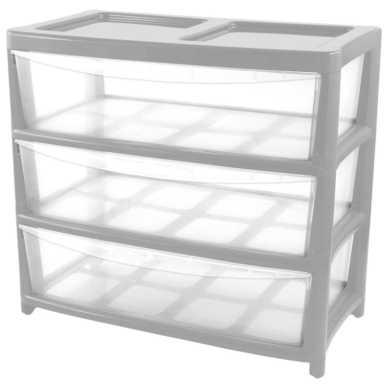Argos Home plastic storage drawers silver - British product