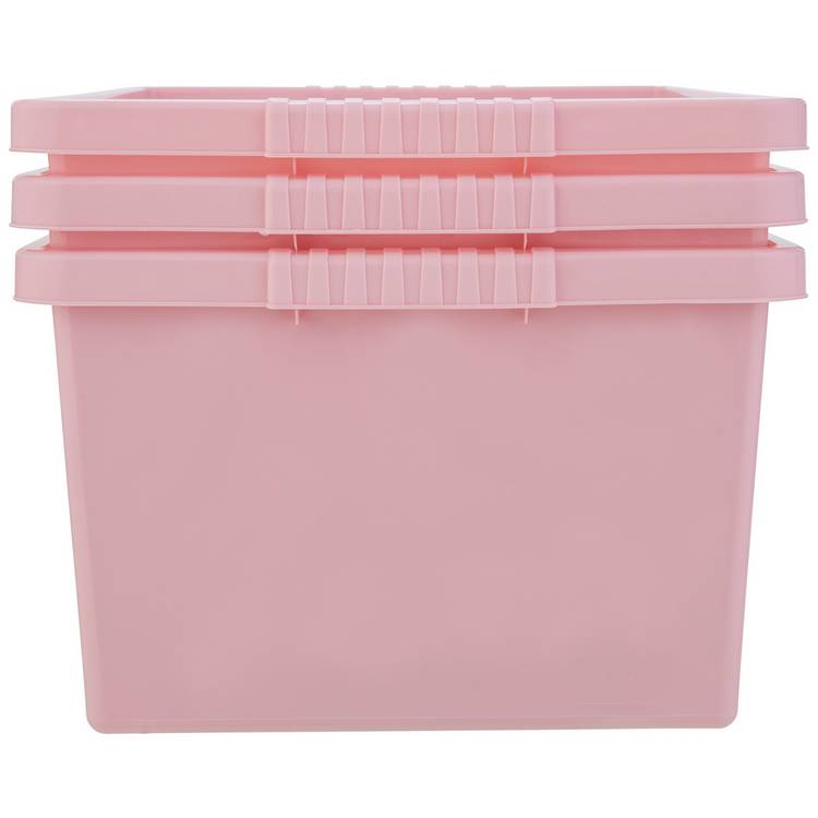 Argos Home pink storage boxes 27L each, UK version