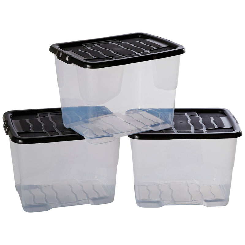 Strata Curve 24L clear plastic storage boxes set, imported from the UK