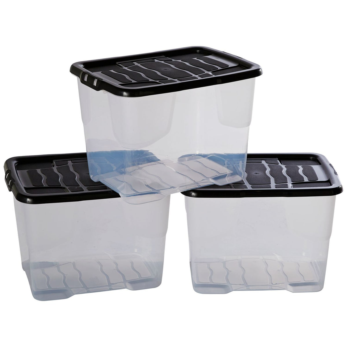 Strata Curve 24L clear plastic storage boxes set, imported from the UK