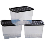 Strata Curve 24L clear plastic storage boxes set, imported from the UK